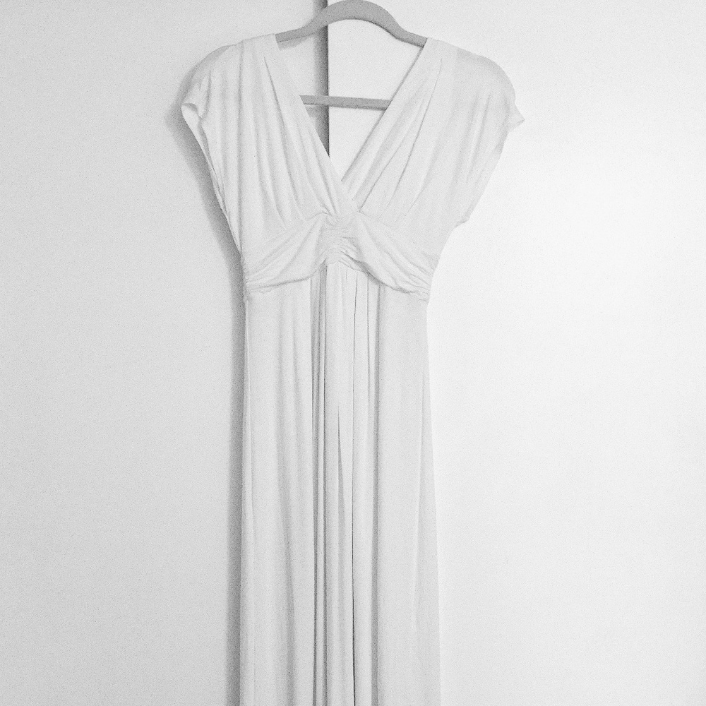 Iman Luxury Knockout White Maxi Dress XS Short